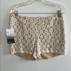 Kensie Floral Lace Shorts Size 6 NWT